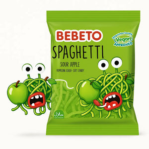 BEBETO Spagetti Sour Äpple 80g BEBETO - Butikkom