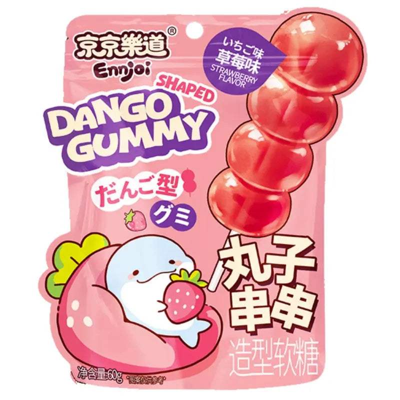 ENNJOI Dango Shaped Gummy Strawberry 60g ENNJOI - Butikkom