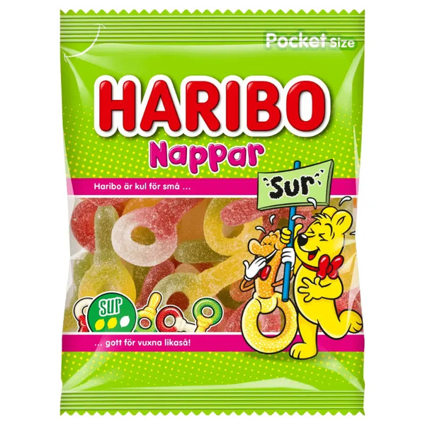 Haribo Sura Nappar 80g Haribo - Butikkom