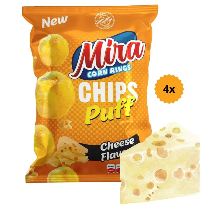 Mira Chips Puff Cheese 4 x 30g Mira - Butikkom