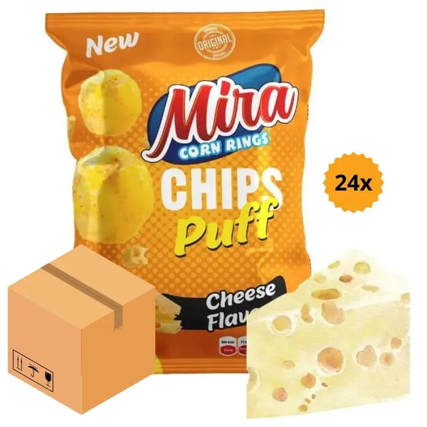 Mira Chips Puff Cheese 60g x 24st Mila Snacks - Butikkom