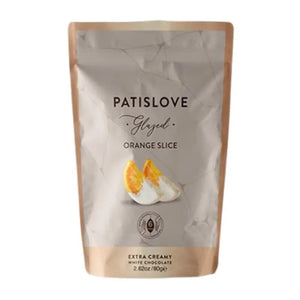 PATISLOVE Hvid Chokolade &amp; Appelsinskive 80g