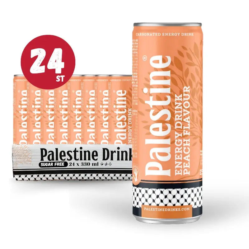 Palestine Energy Drink Peach 24 x 250ml Palestine Drinks - Butikkom