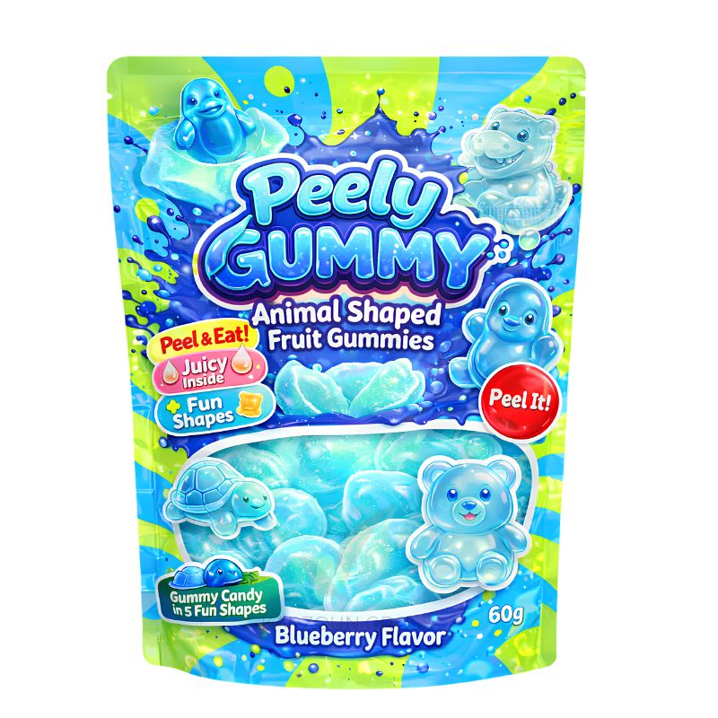 Peely Gummy Animal Shaped Blueberry 60g