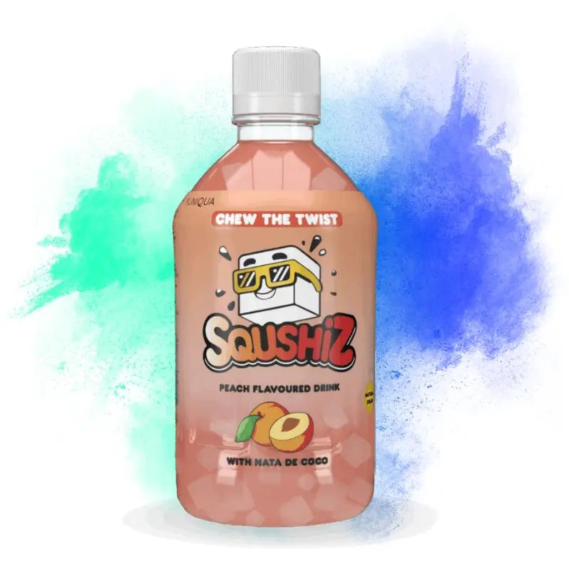 Squshiz Peach med Nata de Coco 350ml SQUSHiZ - Butikkom