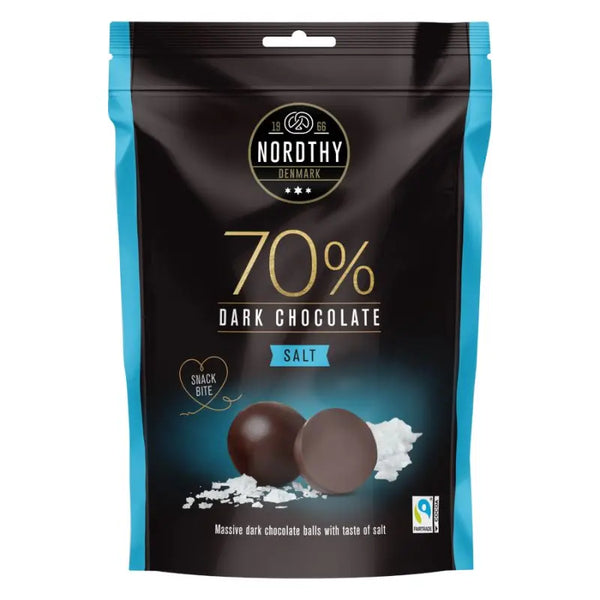 70% Mörka Chokoladkulor Salt 90g Nordthy - Butikkom