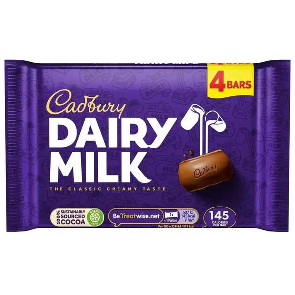 Cadbury Dairy Milk Chocolate 4x27,2g Cadbury - Butikkom