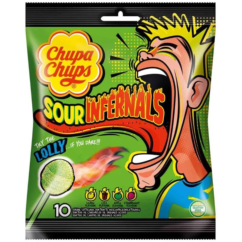 Chupa Chups Sour Infernals Lolly 95g Chupa Chups - Butikkom