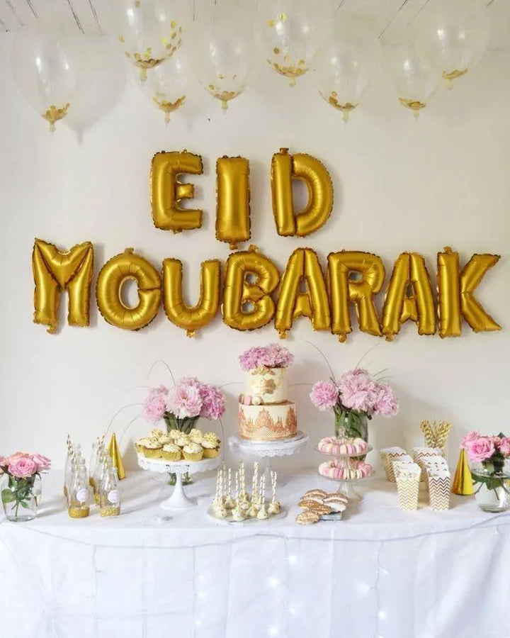 Folieballonger- Eid MubaraK, Guld Butikkom - Butikkom