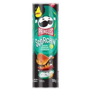 Pringles Scorchin creme fraiche &amp; løg 156g