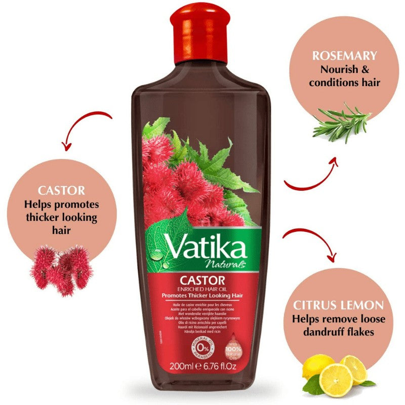 Ricin Hårolja, 200ml Vatika - Butikkom