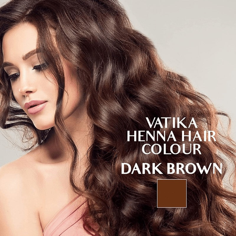 Vatika Hennapulver Dark Brown 60g Vatika - Butikkom