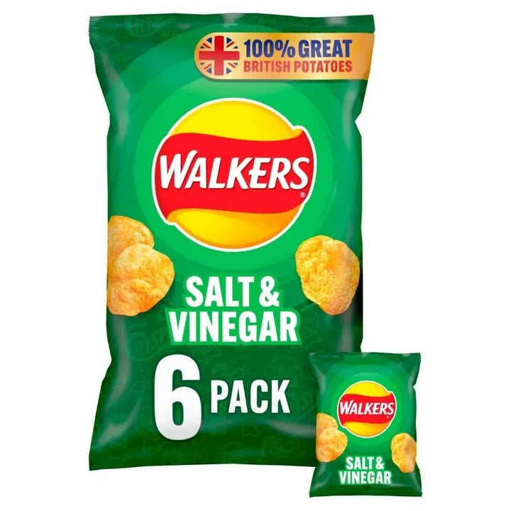 Walkers Salt & Vinegar 6x25g Walkers - Butikkom