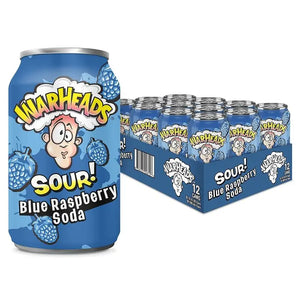 Warheads Sour Blue Raspberry Sodavand 355ml x 12stk