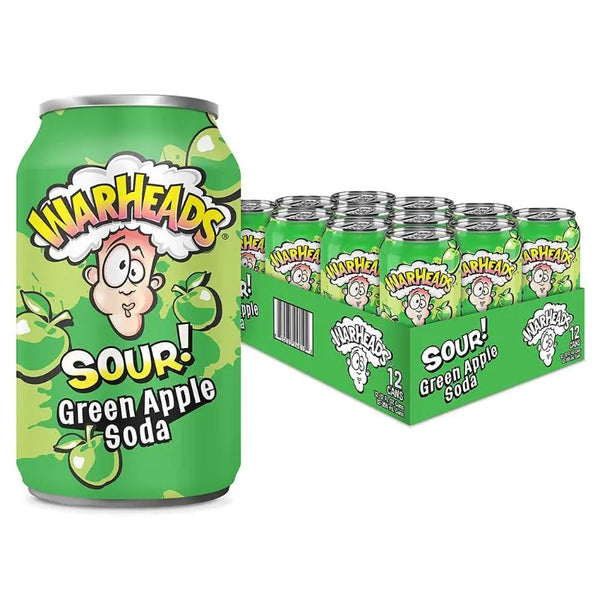 Warheads Sour Green Apple Soda 355ml x 12st Warheads - Butikkom